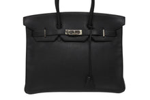 画像をギャラリービューアに読み込む, HERMES エルメス BIRKIN バーキン35 ブラック ゴールド金具 トリヨンクレマンス ハンドバッグ □H刻印 美品 中古 4b006171