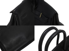 画像をギャラリービューアに読み込む, HERMES エルメス BIRKIN バーキン35 ブラック ゴールド金具 トリヨンクレマンス ハンドバッグ □H刻印 美品 中古 4b006171