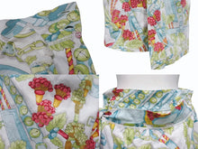 画像をギャラリービューアに読み込む, LOEWE ロエベ ヴィンテージ ラップスカート 総柄 スカーフ柄 アナグラム コットン マルチカラー サイズM 美品 中古 4b006179