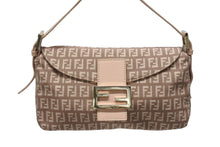 画像をギャラリービューアに読み込む, FENDI フェンディ ズッキーノ柄 マンマバケット ワンショルダーバッグ 8BR003 ピンク ガンメタリック金具 美品 中古 4b006144