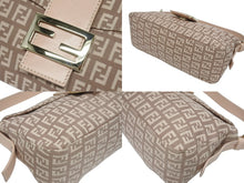 画像をギャラリービューアに読み込む, FENDI フェンディ ズッキーノ柄 マンマバケット ワンショルダーバッグ 8BR003 ピンク ガンメタリック金具 美品 中古 4b006144