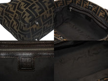 画像をギャラリービューアに読み込む, FENDI フェンディ ハンドバッグ トートバッグ ズッカ柄 キャンバス ブラウン ゴールド金具 美品 中古 4b006183