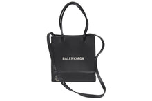 画像をギャラリービューアに読み込む, BALENCIAGA バレンシアガ ショッピングトートXXS 2WAY ショルダーバッグ ブラック レザー 597858 ロゴ シルバー金具 美品 4b006190 正規品