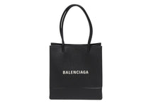 画像をギャラリービューアに読み込む, BALENCIAGA バレンシアガ ショッピングトートXXS 2WAY ショルダーバッグ ブラック レザー 597858 ロゴ シルバー金具 美品 4b006190 正規品