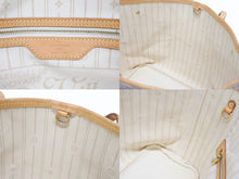 画像をギャラリービューアに読み込む, LOUIS VUITTON ルイヴィトン ハンドバッグ ネヴァーフルPM ダミエアズールキャンバス N41362 ホワイトゴールド金具 美品 中古 4b006193