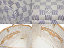 画像をギャラリービューアに読み込む, LOUIS VUITTON ルイヴィトン ハンドバッグ ネヴァーフルPM ダミエアズールキャンバス N41362 ホワイトゴールド金具 美品 中古 4b006193