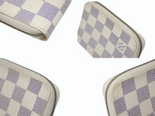 画像をギャラリービューアに読み込む, LOUIS VUITTON ルイヴィトン ジッピーコインパース ダミエアズール N63069 フランス製 PVC ブラック シルバー 美品 中古 4b006194