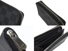 画像をギャラリービューアに読み込む, 極美品 LOUIS VUITTON ルイヴィトン ジッピーコインパース ダミエグラフィット N63076 フランス製 PVC ブラック シルバー 中古 4b006195