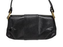 画像をギャラリービューアに読み込む, FENDI フェンディ ロゴプレート ミニハンドバッグ 8BK045 鞄 型押し レザー ブラック ゴールド金具 イタリア製 美品 中古 4b006196