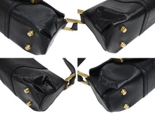 画像をギャラリービューアに読み込む, FENDI フェンディ ロゴプレート ミニハンドバッグ 8BK045 鞄 型押し レザー ブラック ゴールド金具 イタリア製 美品 中古 4b006196