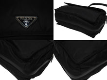 画像をギャラリービューアに読み込む, 極美品 PRADA プラダ ラージ パデッド ショルダーバッグ 1BD256 Re-Nylon ナイロン トライアングルロゴ レザー ブラック 中古 4b006197