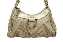 画像をギャラリービューアに読み込む, GUCCI グッチ GG アビー ワンショルダーバッグ ゴールド レザー キャンバス ハンドバッグ 190525 ロゴ ゴールド金具 美品 中古 4b006198