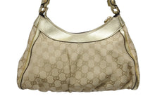 画像をギャラリービューアに読み込む, GUCCI グッチ GG アビー ワンショルダーバッグ ゴールド レザー キャンバス ハンドバッグ 190525 ロゴ ゴールド金具 美品 中古 4b006198