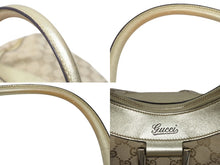 画像をギャラリービューアに読み込む, GUCCI グッチ GG アビー ワンショルダーバッグ ゴールド レザー キャンバス ハンドバッグ 190525 ロゴ ゴールド金具 美品 中古 4b006198
