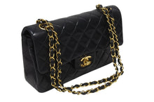 Load image into Gallery viewer, 極美品 CHANEL シャネル マトラッセ23 Wフラップ Wチェーンショルダーバッグ A01113 2番台 ココマーク ラムスキン ブラック 中古 4b006199