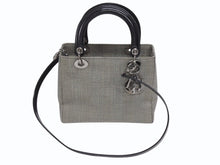 Load image into Gallery viewer, Christian Dior クリスチャンディオール レディディオール ミディアム 2WAY ハンドバッグ 千鳥格子 ブラック ホワイト 美品 中古 4b006201