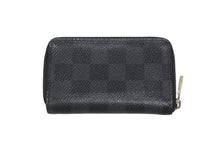 画像をギャラリービューアに読み込む, LOUIS VUITTON ルイヴィトン ジッピーコインパース ダミエグラフィット N63076 フランス製 PVC ブラック シルバー 美品 中古 4b006205