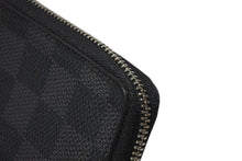 画像をギャラリービューアに読み込む, LOUIS VUITTON ルイヴィトン ジッピーコインパース ダミエグラフィット N63076 フランス製 PVC ブラック シルバー 美品 中古 4b006205
