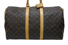 画像をギャラリービューアに読み込む, 極美品 LOUIS VUITTON ルイヴィトン キーポル バンドリエール45 ボストンバッグ M41418 モノグラム ブラウン ゴールド金具 中古 4b006206