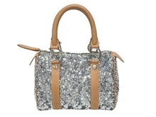 Load image into Gallery viewer, CHRISTIAN DIOR クリスチャンディオール ミニボストンバッグ ハンドバッグ PZ O401 スパンコール レザー シルバー 美品 中古 4b006207