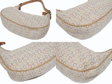 画像をギャラリービューアに読み込む, CELINE セリーヌ ワンショルダーバッグ CE00/13 キャンバス レザー ベージュ イタリア製 マカダム柄 総柄 美品 中古 4b006208