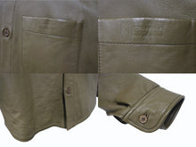 画像をギャラリービューアに読み込む, 極美品 SUPREME シュプリーム Leather Shirt レザーシャツ 長袖 ジャケット レザー ポリエステル カーキ サイズM 中古 4b006214