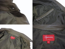 画像をギャラリービューアに読み込む, 極美品 SUPREME シュプリーム Leather Shirt レザーシャツ 長袖 ジャケット レザー ポリエステル カーキ サイズM 中古 4b006214