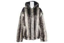 画像をギャラリービューアに読み込む, Supreme シュプリーム 20FW リバーシブル フーデッドジャケット フェイクファー ブラック グレー アクリル ポリエステル 美品 中古 4b006215