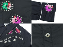 Load image into Gallery viewer, ANTIKDENIM アンティークデニム 長袖シャツ ウエスタンシャツ スタッズ 刺繍 ブラック マルチカラー サイズLL 美品 中古 4b006216