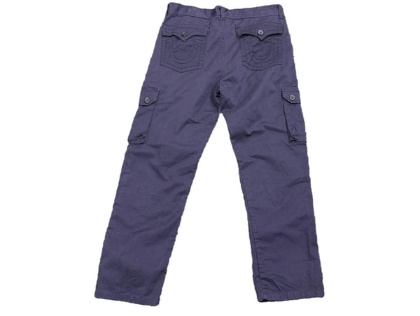 TRUE RELIGION トゥルーレリジョン カーゴパンツ ひロゴ アメリカ製 コットン ネイビー サイズ38 美品 中古 4b006224