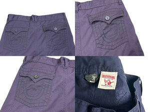 TRUE RELIGION トゥルーレリジョン カーゴパンツ ひロゴ アメリカ製 コットン ネイビー サイズ38 美品 中古 4b006224