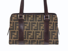 画像をギャラリービューアに読み込む, FENDI フェンディ ワンショルダー ハンドバッグ ブラウン ズッカ柄 キャンバス レザー 美品 中古 4b006227