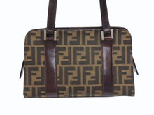 画像をギャラリービューアに読み込む, FENDI フェンディ ワンショルダー ハンドバッグ ブラウン ズッカ柄 キャンバス レザー 美品 中古 4b006227