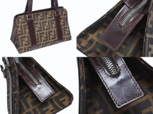 画像をギャラリービューアに読み込む, FENDI フェンディ ワンショルダー ハンドバッグ ブラウン ズッカ柄 キャンバス レザー 美品 中古 4b006227