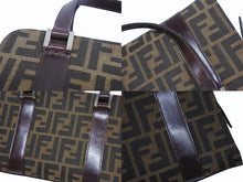 画像をギャラリービューアに読み込む, FENDI フェンディ ワンショルダー ハンドバッグ ブラウン ズッカ柄 キャンバス レザー 美品 中古 4b006227