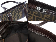 画像をギャラリービューアに読み込む, FENDI フェンディ ワンショルダー ハンドバッグ ブラウン ズッカ柄 キャンバス レザー 美品 中古 4b006227