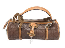 画像をギャラリービューアに読み込む, Christian Dior クリスチャンディオール ロマンティック ハンドバッグ カナージュ レザー ブラウン シルバー金具 美品 中古 4b006229