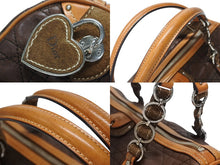 画像をギャラリービューアに読み込む, Christian Dior クリスチャンディオール ロマンティック ハンドバッグ カナージュ レザー ブラウン シルバー金具 美品 中古 4b006229