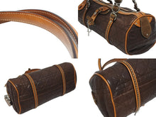 画像をギャラリービューアに読み込む, Christian Dior クリスチャンディオール ロマンティック ハンドバッグ カナージュ レザー ブラウン シルバー金具 美品 中古 4b006229