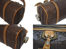 画像をギャラリービューアに読み込む, Christian Dior クリスチャンディオール ロマンティック ハンドバッグ カナージュ レザー ブラウン シルバー金具 美品 中古 4b006229