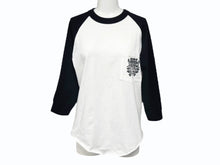 Load image into Gallery viewer, CHROME HEARTS クロムハーツ OLD DAGGER LOGO ラグラン 七分丈カットソー コットン ホワイト ブラック サイズS 美品 中古 4b006230