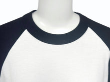 Load image into Gallery viewer, CHROME HEARTS クロムハーツ OLD DAGGER LOGO ラグラン 七分丈カットソー コットン ホワイト ブラック サイズS 美品 中古 4b006230