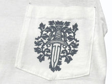 Load image into Gallery viewer, CHROME HEARTS クロムハーツ OLD DAGGER LOGO ラグラン 七分丈カットソー コットン ホワイト ブラック サイズS 美品 中古 4b006230