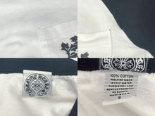 Load image into Gallery viewer, CHROME HEARTS クロムハーツ OLD DAGGER LOGO ラグラン 七分丈カットソー コットン ホワイト ブラック サイズS 美品 中古 4b006230