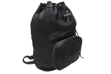 画像をギャラリービューアに読み込む, 新品同様 CHROME HEARTS クロムハーツ STRANGE LOVE BAG リュック セメタリー クロスパッチ ラージクロス レザー ブラック 中古 4b006233