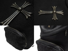 画像をギャラリービューアに読み込む, 新品同様 CHROME HEARTS クロムハーツ STRANGE LOVE BAG リュック セメタリー クロスパッチ ラージクロス レザー ブラック 中古 4b006233