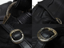 画像をギャラリービューアに読み込む, 新品同様 CHROME HEARTS クロムハーツ STRANGE LOVE BAG リュック セメタリー クロスパッチ ラージクロス レザー ブラック 中古 4b006233