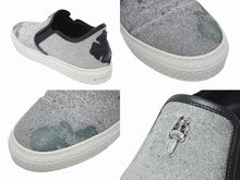 画像をギャラリービューアに読み込む, CHROME HEARTS クロムハーツ CH SLIP ON スリッポン スニーカー サイズ43 グリッター シルバー CHプラスパッチ ダガー装飾 良品 中古 4b006235