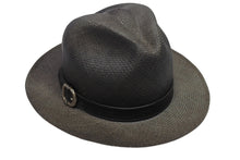 画像をギャラリービューアに読み込む, CHROME HEARTS クロムハーツ オーバルクロス ガスリンガー レザー ストローハット 帽子 サイズM 58.5cm 良品 中古 4b006244