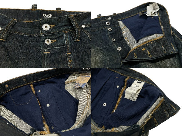 極美品 Dolce&Gabbana ドルチェ＆ガッバーナ デニムパンツ RPO460 SD638 トルコ製 コットン エラスタン ブルー サイズ48 中古 4b006247